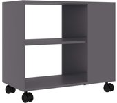 vidaXL Mesa auxiliar de madera de ingeniería 70x35x55 cm Blanco, Negro, Gris Mesa de sofá Mesa de Entrada para Salón Consola de Entrada Mueble Recibidor Mesita Mesa auxiliar Salon