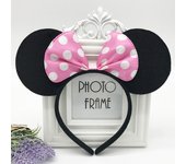 Girls Cute Mickyy Dress Up Ear Headband Hair Ornament Mouse Black Red Pink Headband Minnie Bow Korean Headband Headband Clip