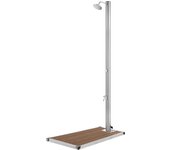 vidaXL Ducha de Jardín con Base 220 cm Acero Inoxidable Playa Soporte Color Gris,  Marrón, y mas