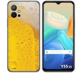 Funda Silicona para Vivo Y55 5G diseño Cerveza Dibujos