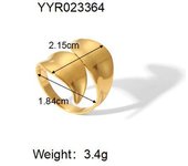Encanto Anillos anchos que se pueden abrir de acero inoxidable de Color dorado para mujer, accesorio de adorno con dije de hojas