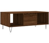 vidaXL Mesa de centro madera contrachapada 90x50x36,5 cm Blanco, Negro, Blanco brillante Mesita de Salón o Comedor o Auxiliar Mesa de Café Meuble Salón