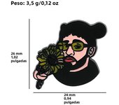 Trendy Bad Bunny Red Heart Singer Enamel Pins for Backpack Hat Clothes Brooches Badges Gifts for Fans Accessories