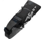 Bolsa de sillín de bicicleta de 10 litros. Maleta para ciclismo de lona negra impermeable - PrimeMatik