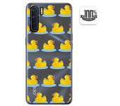 Tumundosmartphone Funda Gel Transparente para Oppo A91 diseño Pato Dibujos
