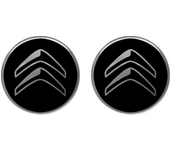 Pegatina Logo 3D Citroen, Negro, Juego de 2, 12 mm