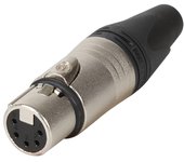 Neutrik - conector xlr de cable, 5 polos hembra, contactos plateados, caja niquelada (=nc5fxx)