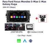 2 Din Car Radio Stereo For Ford Focus Mondeo S-Max C-Max Galaxy Kuga 2008-2011 Carplay Auto WIFI 7inch Multimedia Player Navi