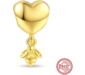 925 Sterling Silver Zirconia Sparkling Beads Gold Love Lock Charms Fit Original Pandora Bracelet Earring DIY Women Fine Jewelry