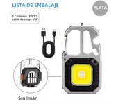 Work Light Mini LED COB Keychain USB Rechargeable Pocket Flashlight Outdoor Camping Fish Torch with Window Hammer Bottle