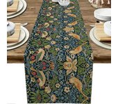 1pc William Morris Floral Table Runner, Vintage Flowers Dining TableKitchen Decoration, For Family Dining Table Vacation Party