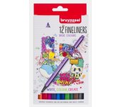 TALENS ROTULADOR BRUYNZEEL PUNTA FINA 12 COLORES ESTUCHE CARTON ESTUCHES ROTULADORES 1x10x19 Cms.