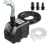 Bombas DE LA Fuente, Bomba de Agua sumergible 150gph (8W 600L/h), pequeña Bomba Silenciosa DE LA Fuente del exterior con las mangueras de 3,3 pies