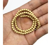 Matte KC Gold Color Hematite Natural Stone 2/3/4/6/8/10mm Round Spacer Loose Beads For Jewelry Making Diy bracelets Accessories