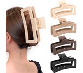5 Inche Extra Large Claw Clips for Thick Hair and Long Hair, 4 Pack Xl Jumbo Claw clips, Oversized Matte Non-slip Rectangle Hair