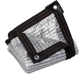 Malla de protección solar de aluminio reflectante, malla plateada, malla para invernaderos, flores, plantas, patios y césped.