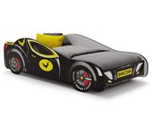 Cama de criança 140 x 70 cm com colchão e estrado incluídos Kobi Bat Car Black