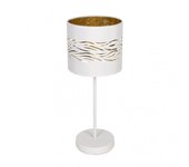 Lámpara de Mesa FABRILAMP Sobremesa Niebla 1xe14 Blanco/Blanco-Oro 43x17x17 Cm - Diseño Elegante