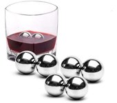 6 cubitos de hielo de acero inoxidable, bolas de enfriamiento, piedras de whisky, cubitos de hielo de metal reutilizables para whisky, bourbon, whisky escocés, vodka, licores, cerveza, vino, rocas de whisky, piedras de enfriamiento.