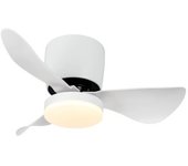 LedHogar Ventilador de techo de Metal, Color Blanco, 3 aspas de ABS color blanco,  6 Velocidades, Luz LED 15W. Mando a distancia, 3 Tonos de color de luz (3000K-4500K-6000K), Regulable, Motor DC 30W . REF: 897