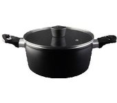 Bloom Store-Cacerolas de Aluminio Forjado con Tapa de Vidrio - 24cm y 28cm, Calidad Superior
