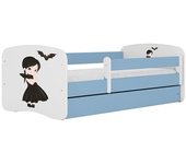 Cama 140 x 70 cm Kocot Kids com gaveta e colchão BabyDreams Wednesday Blue