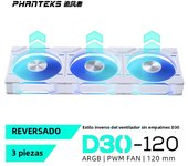 Phanteks D30-120 case 120mm Fan Regula/ Reverse Airflow 4pin PWM, 30mm Thick/ four-sided Magic Color Wireless Stitching