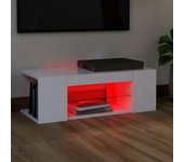 vidaXL Mueble de TV con luces LED blanco 90x39x30 cm