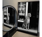 1pc Black White Fashion L-Leopard Poster Self-adhesive Art Waterproof Paper Sticker Coffee House Bar Room Wall Decor