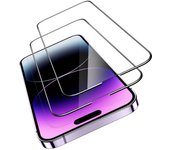 2PCS 9H Ultra Tough Tempered Glass Film Protector With Black Frame For IPhone 14 13 12 11 Pro Max XR Xs Max 7 8 Plus