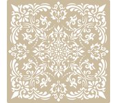 TODO-STENCIL Plantilla MYA Home Decor Adamascado 024, Stencil de 50x50cm, Diseño de 47x47cm,  Stencil lavable, reutilizable, maleable y muy resiste, Ideal para decorar paredes, muebles, cojines, cortinas, etc