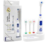 Cepillo de Dientes Real Madrid, Aseo Higiene Bucal Eléctrico Automático con 4 Cabezales Intercambiables | Producto Oficial