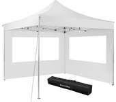 TECTAKE - Carpa OLIVIA 3 x 3 m con 2 paneles laterales  Estructura resistente y ligera, Regulable en cuatro alturas, Dos paneles laterales con ventanas