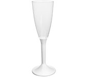 MONOUSO | Copa Reutilizable PS Pie Blanco Cava 120ml 2P (20 Uds)