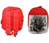 MERCHANDMANIA PACK MOCHILA ROJA Y ESTUCHE shub niggurath cabra negra hp lovercraft llamada cthulthu school material