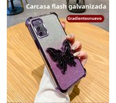 Luxury Glitter Butterfly Holder Phone Case for Oppo A60 A18 A38 A55 A56 A57 A77 A36 A35 A32 5G TPU Plating Protector Back Cover