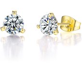 Simple 0.7 Carat Cubic Zirconia Stud Earrings Rose Gold Color Silver Color Fashion AAA+ CZ Stone Jewelry For Women brincos E435