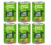 Comida humeda EDGAR COOPER para perros ADULT Cordero y Ternera 6 x 400 gr