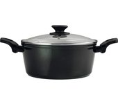 FAGOR Vivant Cacerola 20cm Inducción Aluminio Forjado, Antiadherente Ecológico sin PFOA, Vitrocerámica, Gas, , Negro