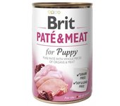 Brit Pate Y Carne Pollo Con Pavo Grain Free Puppy Latas Para Perros 6 X 400 Gr