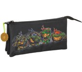 Portatodo Triple Teenage Mutant Ninja Turtles Negro Gris 22 x 12 x 3 cm