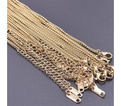 10pcs/Lot Gold Color Stainless Steel Chain 45cm Adjustable Necklace Width 1.2/1.5/1.6/2.2/2.5/3mm Men Women Jewelry Chain Bulk