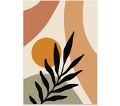 Abstract Nordic Wall Art Boho Style Geometric Lines Sun Greenery Simple HD Oil On Canvas Posters And Prints Home Bedroom Decor