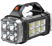 Rechargeable Portable Hand Lamp 8/4 LED Powerful Flashlight Outdoor Camping Solar Charging Light USB Torch With COB Work Lantern