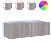 vidaXL Mueble de TV de pared con luces LED 100x35x31 cm, Mueble de Salon, Mueble TV, Mueble TV salon, Mesa de TV, Mueble tele