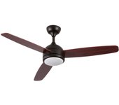 Ventilador de Techo con Luz LED Silencioso con 3 Aspas de Madera 56W de Potencia | Modelo Vermont Negro de Orion91 | Ventilador de Techo con Mando a Distancia y 6 Velocidades Controlables