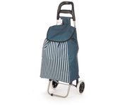 STARLEY-Carro compra 2 ruedas rayas azul,rayas gris,Peso maximo: 20 kg