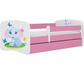 Cama 140 x 70 cm Kocot Kids com colchão BabyDreams Baby Elephant Pink