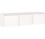Mueble TV combinadoMuebles para TV 3 piezas madera maciza de pino blanco