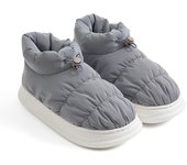 Zapatos de algodón de invierno para mujer, ropa interior antideslizante de suela gruesa para el hogar, ropa exterior impermeable para hombre, zapatos de algodón cálidos